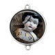 Connecteur Cabochon Argent -  Steampunk