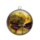 Pendentif Cabochon Argent -  Steampunk
