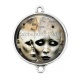 Connecteur Cabochon Argent -  Steampunk