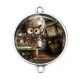Connecteur Cabochon Argent -  Steampunk