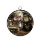 Pendentif Cabochon Argent -  Steampunk