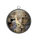Pendentif Cabochon Argent -  Steampunk