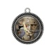 Pendentif Cabochon Argent -  Steampunk