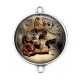Connecteur Cabochon Argent -  Steampunk