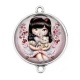 Connecteur Cabochon Argent - petite fille