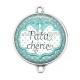 Connecteur Cabochon Argent - tata chérie