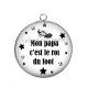 Pendentif Cabochon Argent - mon papa c'est le roi du foot