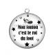 Pendentif Cabochon Argent - mon tonton c'est le roi du foot