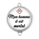 Connecteur Cabochon Argent - mon homme il est mortel