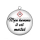 Pendentif Cabochon Argent - mon homme il est mortel