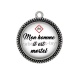 Pendentif Cabochon Argent - mon homme il est mortel