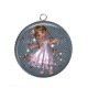 Pendentif Cabochon Argent - petite fille