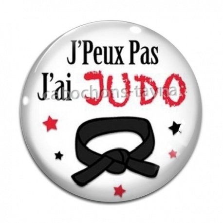 Cabochon Verre - j'peux pas j'ai judo