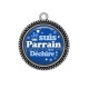 Pendentif Cabochon Argent - je suis un parrain qui déchire