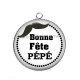 Pendentif Cabochon Argent - bonne fête pépé