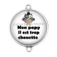 Connecteur Cabochon Argent - mon papy il est trop chouette