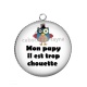 Pendentif Cabochon Argent - mon papy il est trop chouette