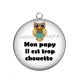 Pendentif Cabochon Argent - mon papy il est trop chouette