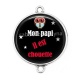 Connecteur Cabochon Argent - mon papi il est chouette