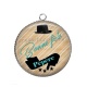 Pendentif Cabochon Argent - bonne fête pépére