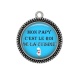 Pendentif Cabochon Argent - mon papy c'est le roi de la cuisine