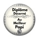 Cabochon Résine - diplôme décerné au meilleur papi