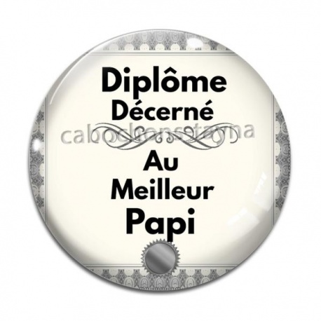 Cabochon Verre - diplôme décerné au meilleur papi