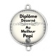 Connecteur Cabochon Argent - diplôme décerné au meilleur papi