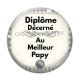 Cabochon Verre - diplôme décerné au meilleur papy