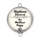 Connecteur Cabochon Argent - diplôme décerné au meilleur papy