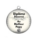 Pendentif Cabochon Argent - diplôme décerné au meilleur papy