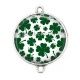 Connecteur Cabochon Argent - trèfle à 4 feuilles