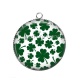 Pendentif Cabochon Argent - trèfle à 4 feuilles
