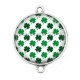Connecteur Cabochon Argent - trèfle à 4 feuilles