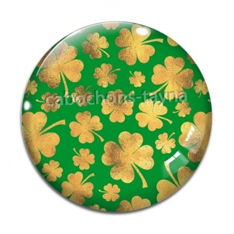 Cabochon Verre - trèfle à 4 feuilles