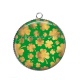 Pendentif Cabochon Argent - trèfle à 4 feuilles