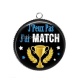Pendentif Cabochon Argent - j'peux pas j'ai match