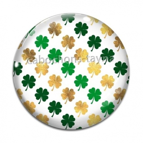 Cabochon Verre - trèfle à 4 feuilles