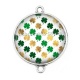 Connecteur Cabochon Argent - trèfle à 4 feuilles