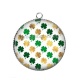 Pendentif Cabochon Argent - trèfle à 4 feuilles