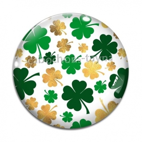 Cabochon Verre - trèfle à 4 feuilles