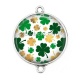 Connecteur Cabochon Argent - trèfle à 4 feuilles