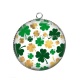 Pendentif Cabochon Argent - trèfle à 4 feuilles