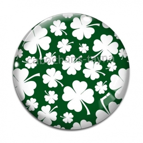 Cabochon Verre - trèfle à 4 feuilles