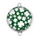 Connecteur Cabochon Argent - trèfle à 4 feuilles