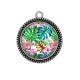 Pendentif Cabochon Argent - feuille