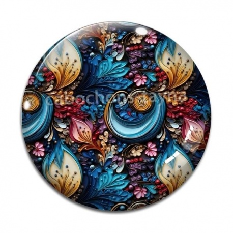 Cabochon Verre - feuille 