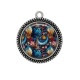 Pendentif Cabochon Argent - feuille 