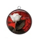 Pendentif Cabochon Argent - rose