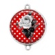 Connecteur Cabochon Argent - rose